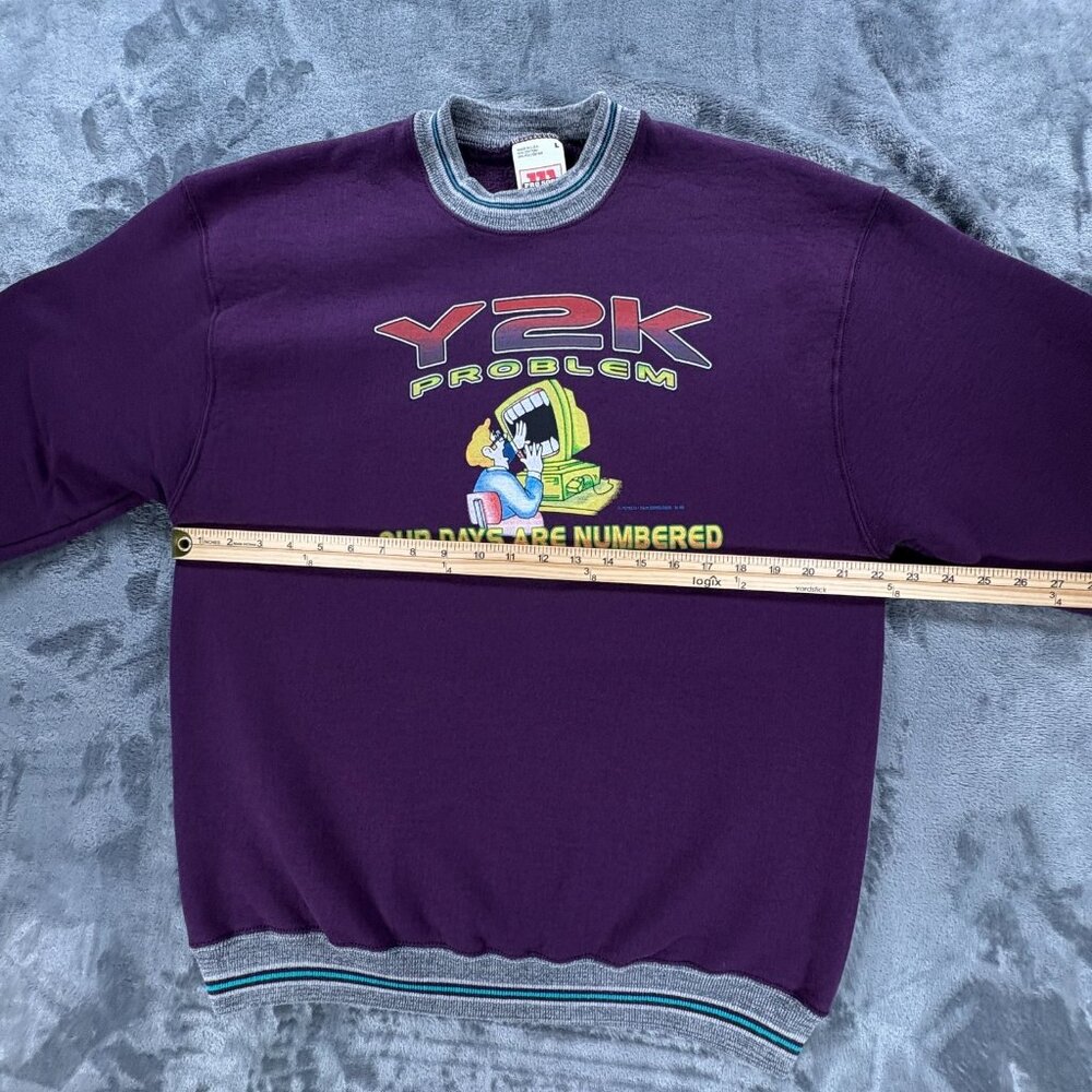 Vintage 1998 Y2K Problem Wilson Pro 500 Crewneck Sweatshirt Men L Made in USA - Picture 6 of 8